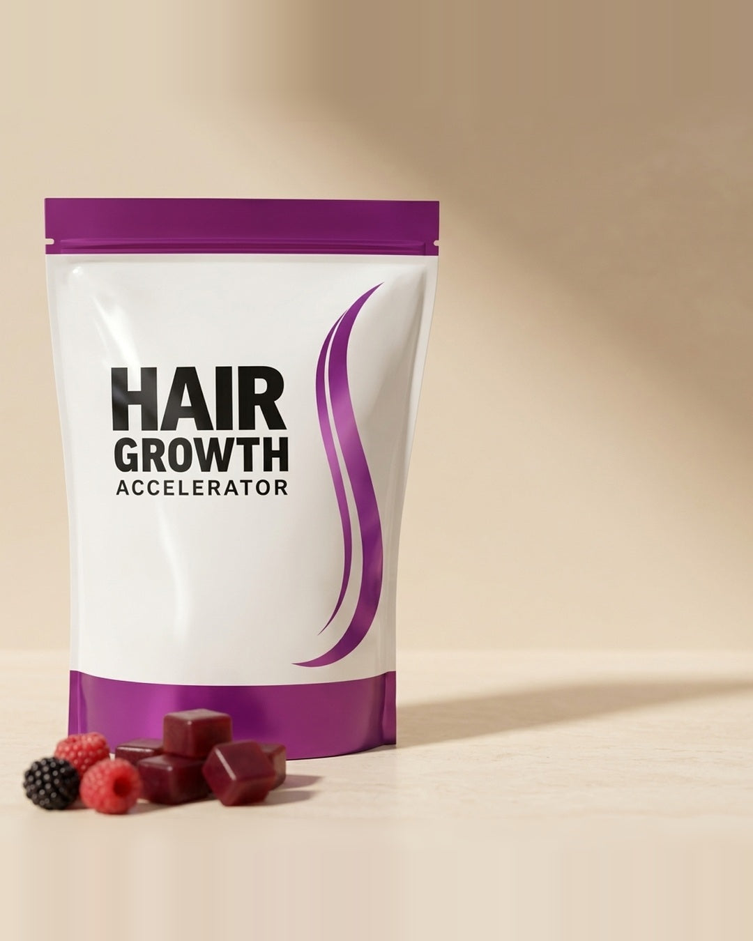 Empaque de gomitas masticables para el cabello, 60 unidades